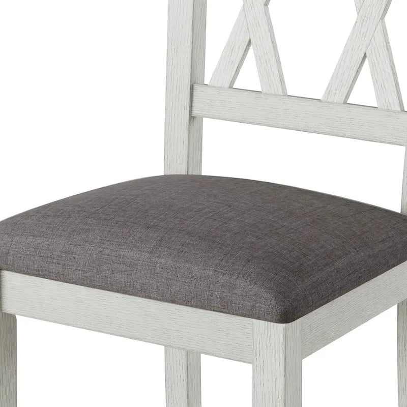 Chaises de salle à manger en bois massif, assises rembourrées en lin, ensembles de chaises de cuisine (2/4/6 chaises)