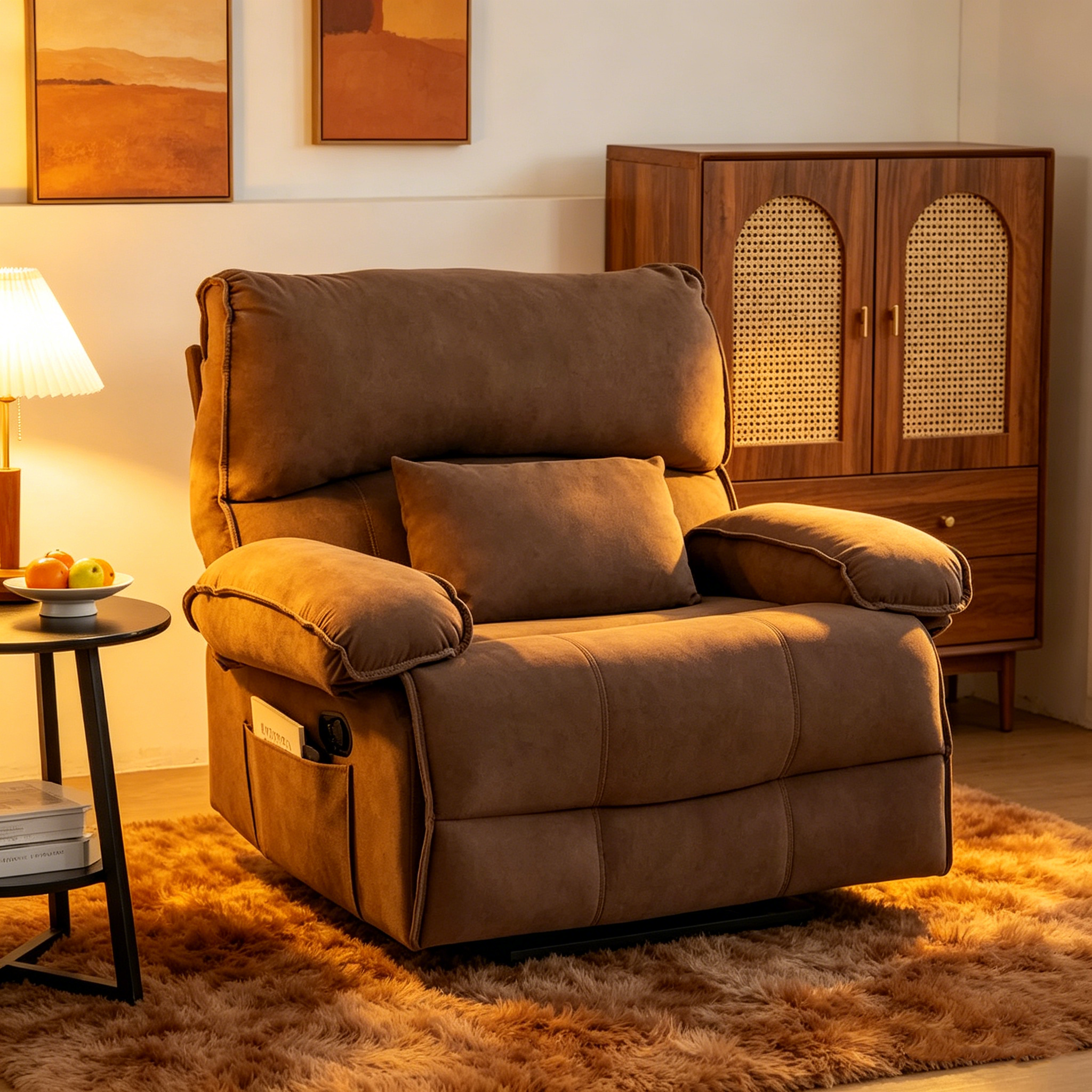 Fauteuil inclinable manuel surdimensionné pour salon
