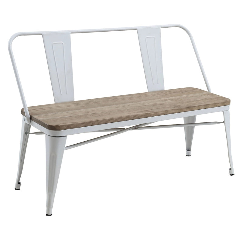 Banc de salle à manger avec dossier Rish Industrial Metal 47 po Furniture of America