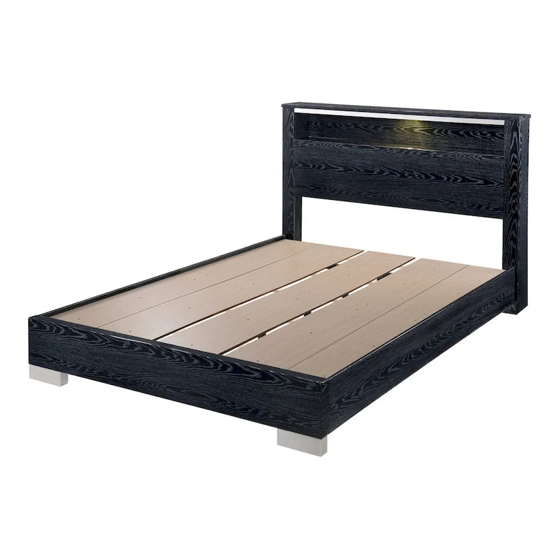 Ensemble lit de rangement deux pièces en bois massif et armoire haute modernes