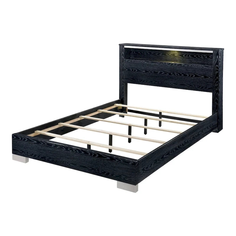 Ensemble lit de rangement deux pièces en bois massif et armoire haute modernes
