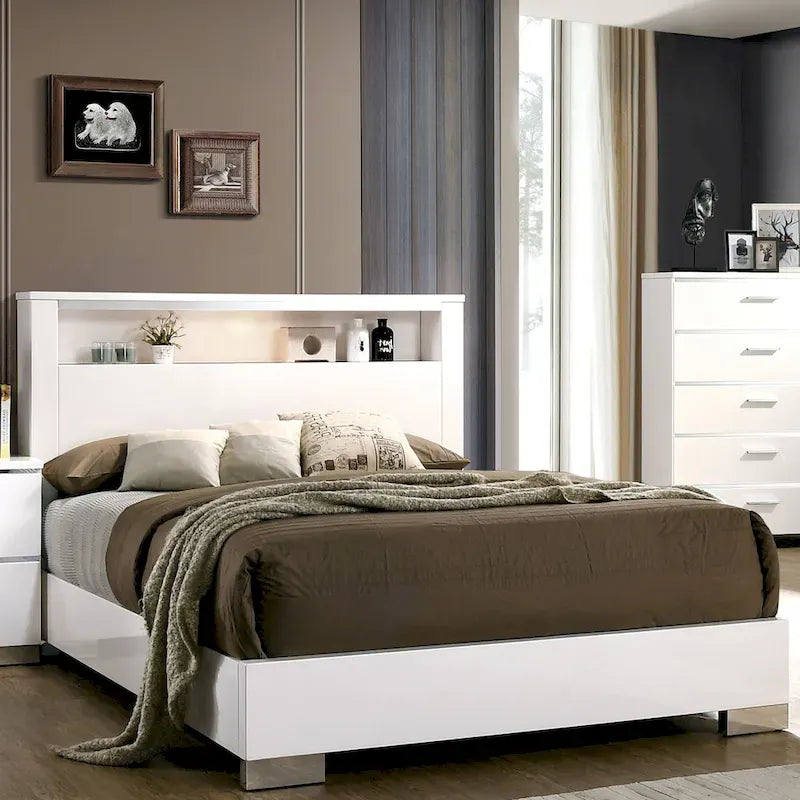 Ensemble lit de rangement deux pièces en bois massif et armoire haute modernes