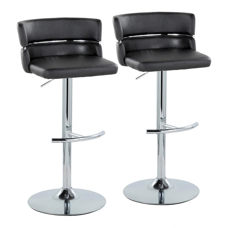 Tabourets de bar réglables avec repose-pieds arrondis en T (lot de 2)