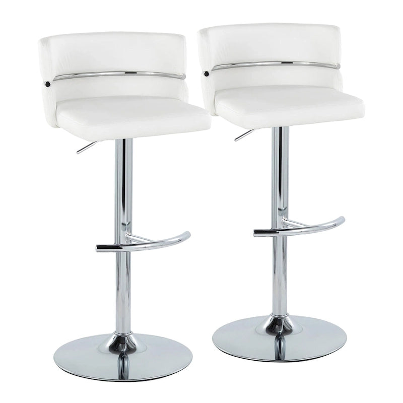 Tabourets de bar réglables avec repose-pieds arrondis en T (lot de 2)