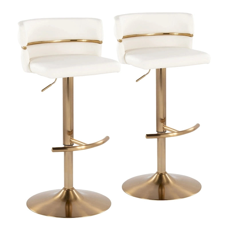Tabourets de bar réglables avec repose-pieds arrondis en T (lot de 2)