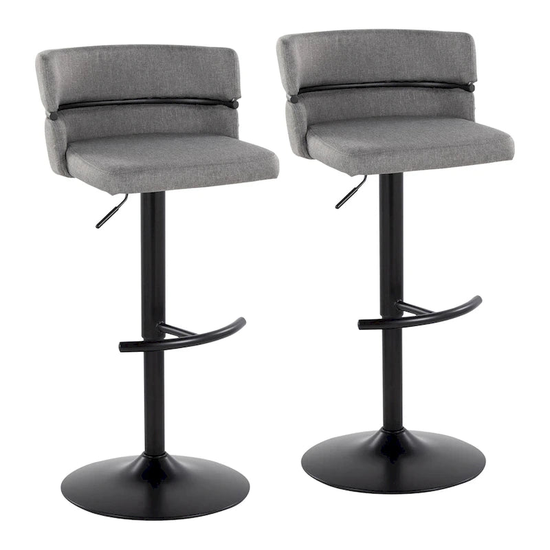 Tabourets de bar réglables avec repose-pieds arrondis en T (lot de 2)