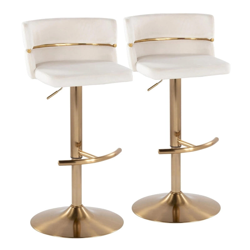 Tabourets de bar réglables avec repose-pieds arrondis en T (lot de 2)