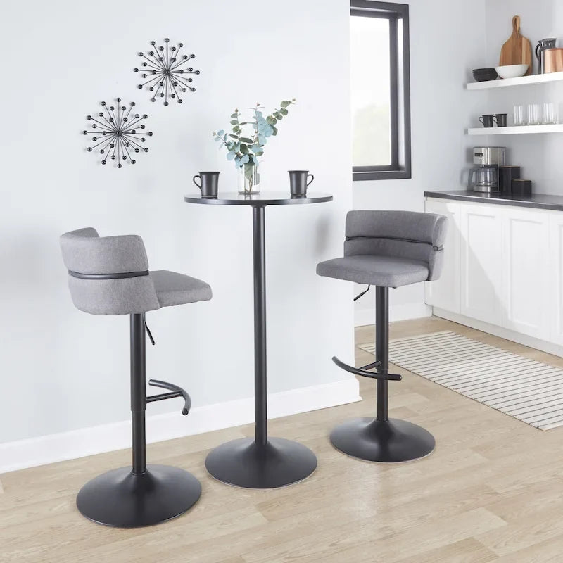 Tabourets de bar réglables avec repose-pieds arrondis en T (lot de 2)
