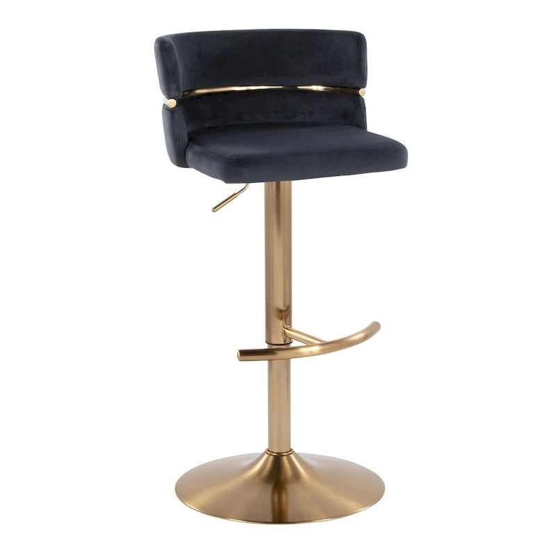 Tabourets de bar réglables avec repose-pieds arrondis en T (lot de 2)
