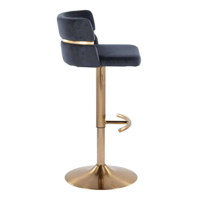 Tabourets de bar réglables avec repose-pieds arrondis en T (lot de 2)