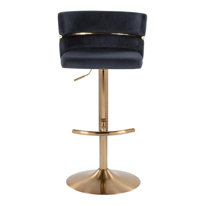 Tabourets de bar réglables avec repose-pieds arrondis en T (lot de 2)