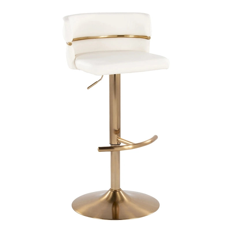 Tabourets de bar réglables avec repose-pieds arrondis en T (lot de 2)