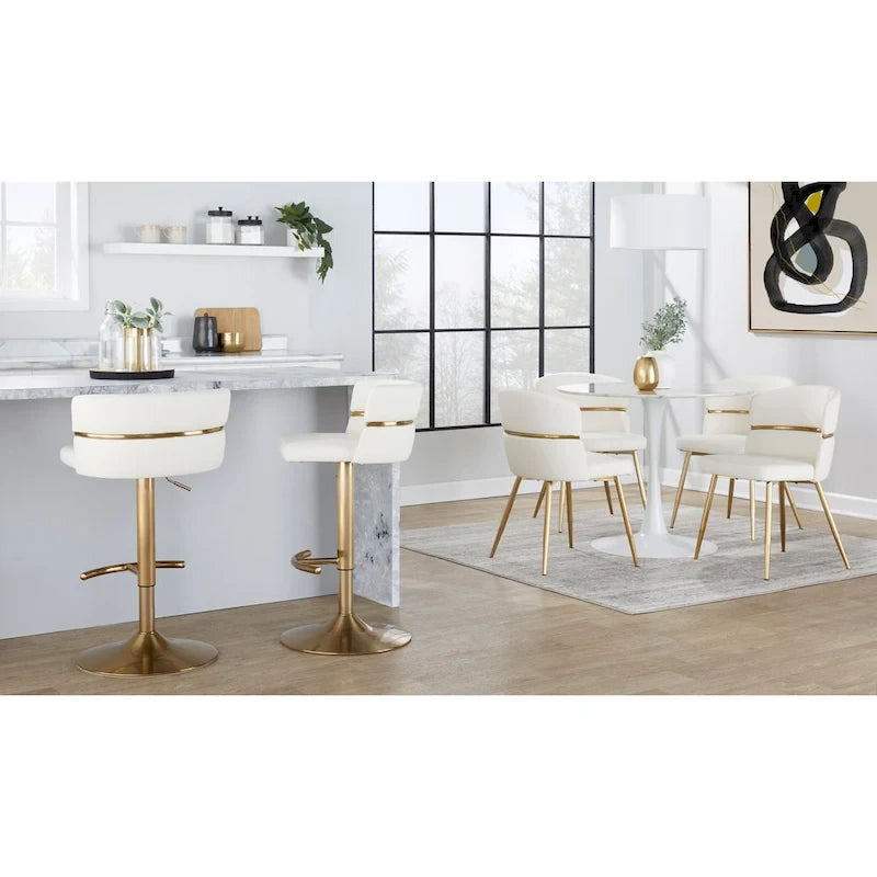 Tabourets de bar réglables avec repose-pieds arrondis en T (lot de 2)