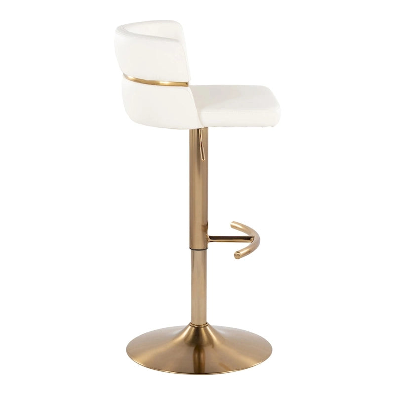 Tabourets de bar réglables avec repose-pieds arrondis en T (lot de 2)