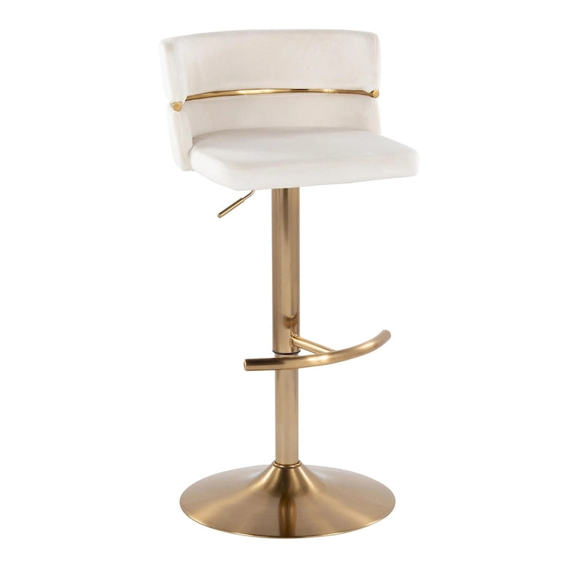 Tabourets de bar réglables avec repose-pieds arrondis en T (lot de 2)