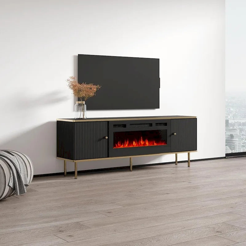 Meuble TV avec cheminée électrique (63 pouces)