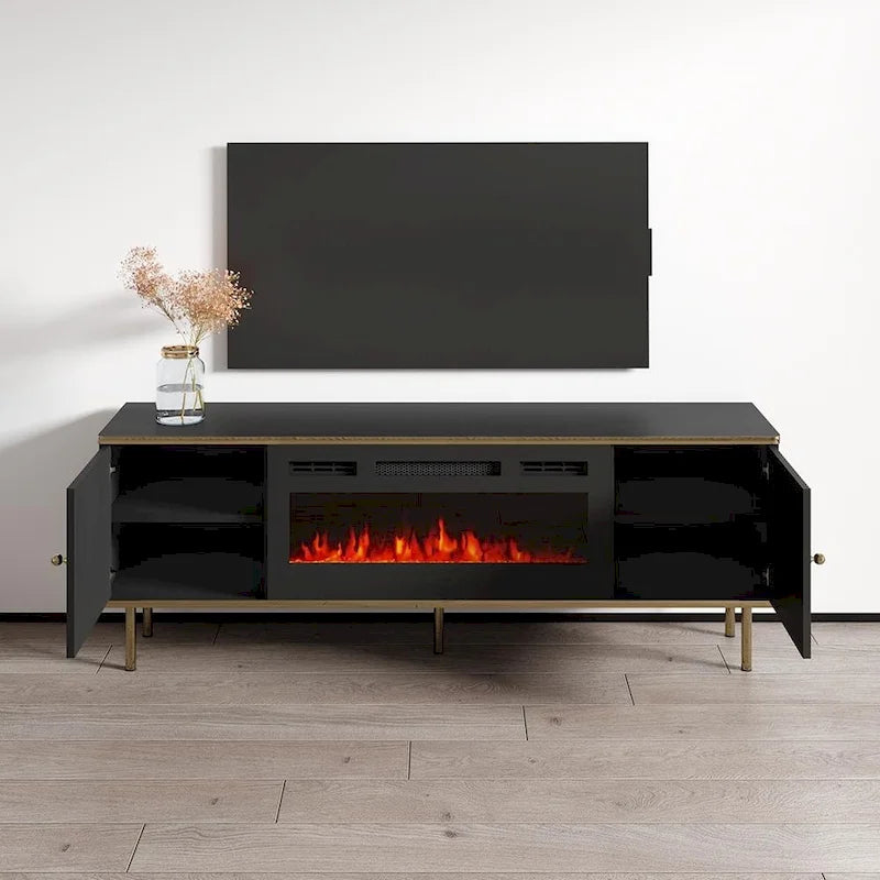 Meuble TV avec cheminée électrique (63 pouces)