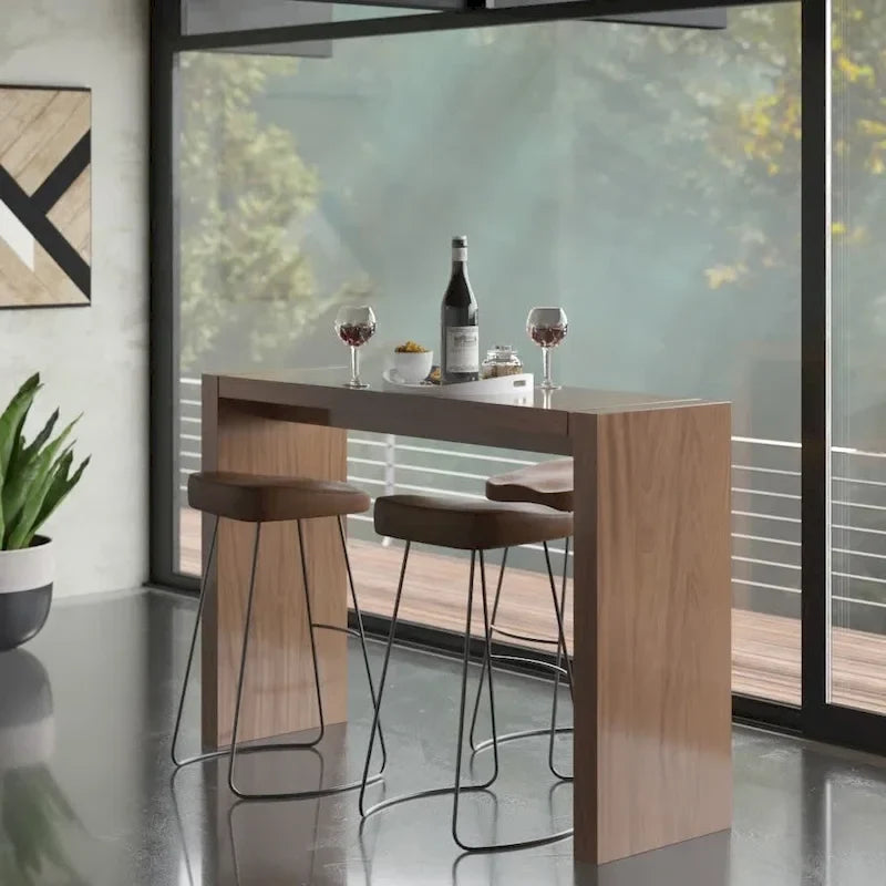Table de bar de salle à manger en bois laqué MDF
