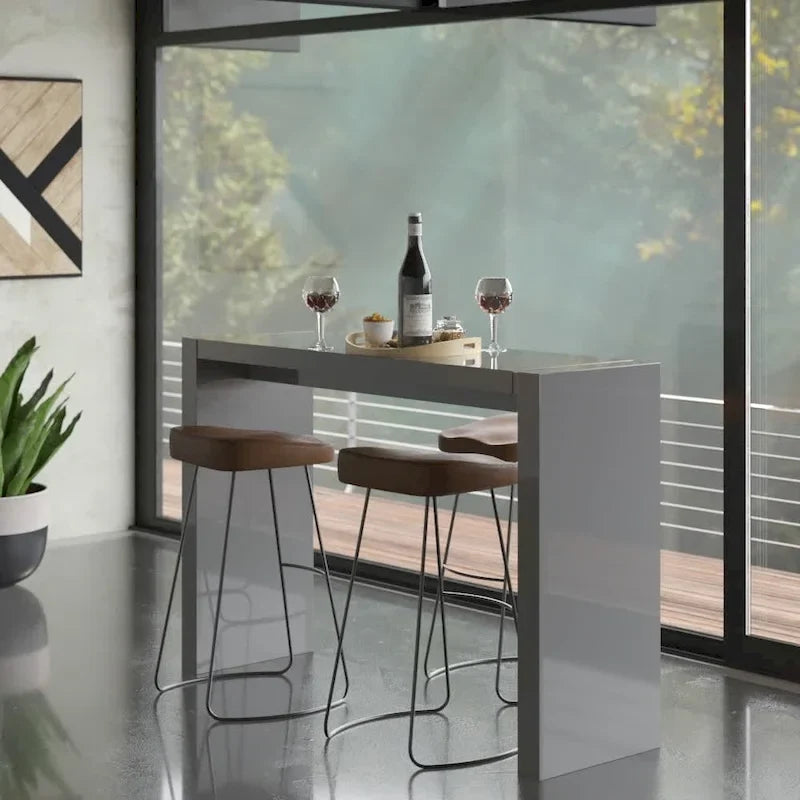 Table de bar de salle à manger en bois laqué MDF