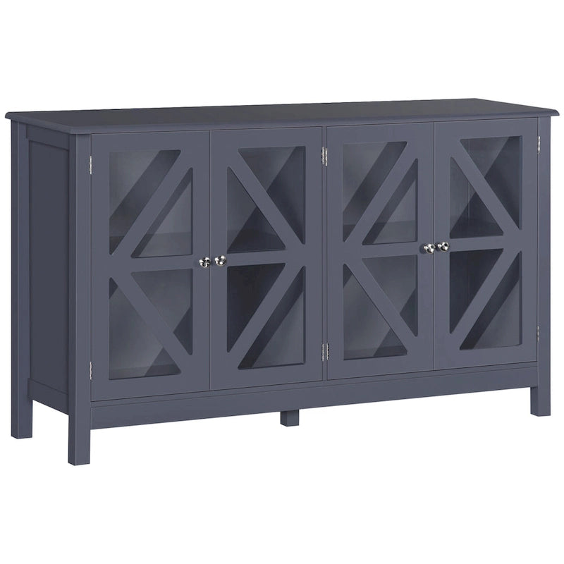 Bahut de cuisine avec étagères de rangement réglables pour les repas sous forme de buffet.