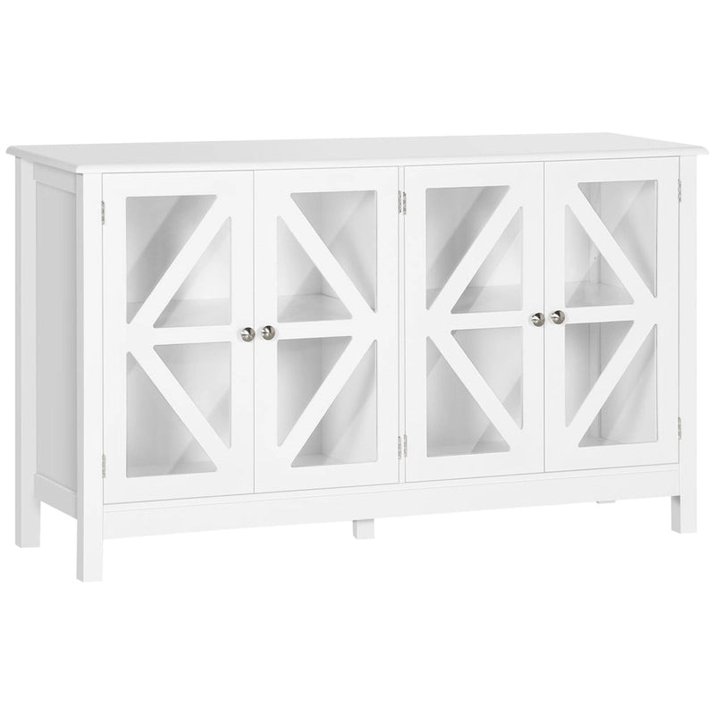 Bahut de cuisine avec étagères de rangement réglables pour les repas sous forme de buffet.