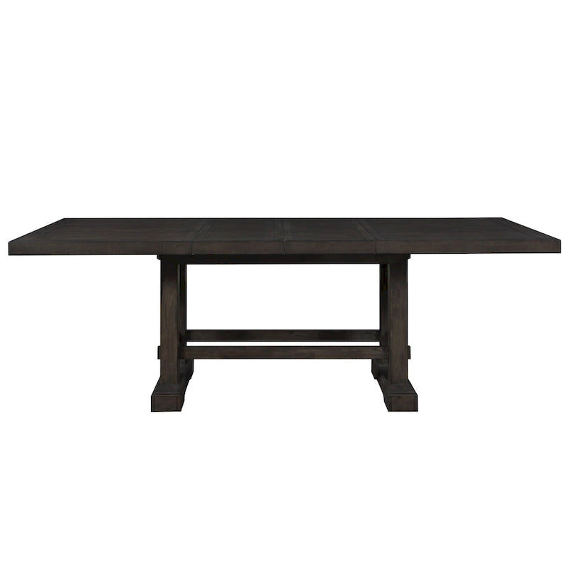 Comptoir de bar et ensemble table et chaises de salle à manger en cèdre foncé