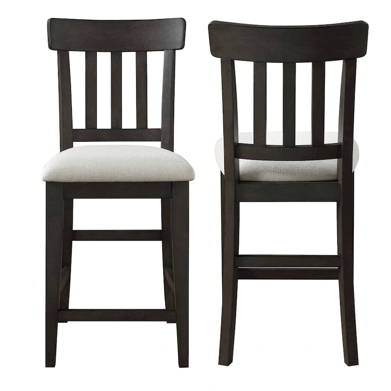 Comptoir de bar et ensemble table et chaises de salle à manger en cèdre foncé