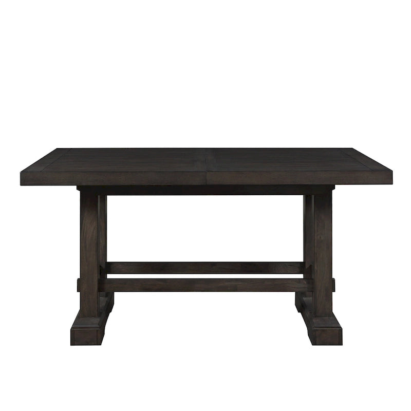 Comptoir de bar et ensemble table et chaises de salle à manger en cèdre foncé