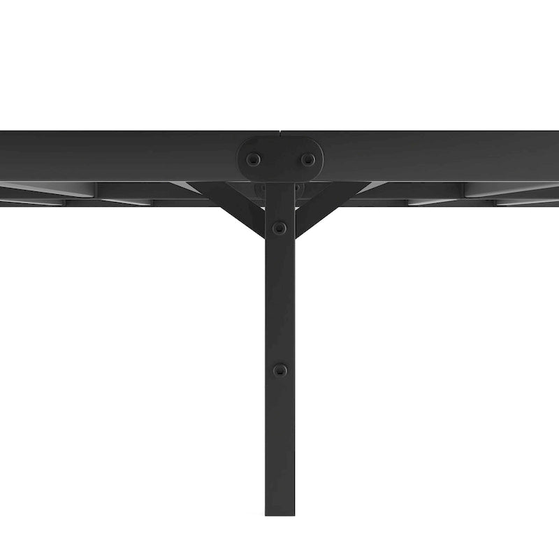 Lit double plate-forme en métal avec tête de lit