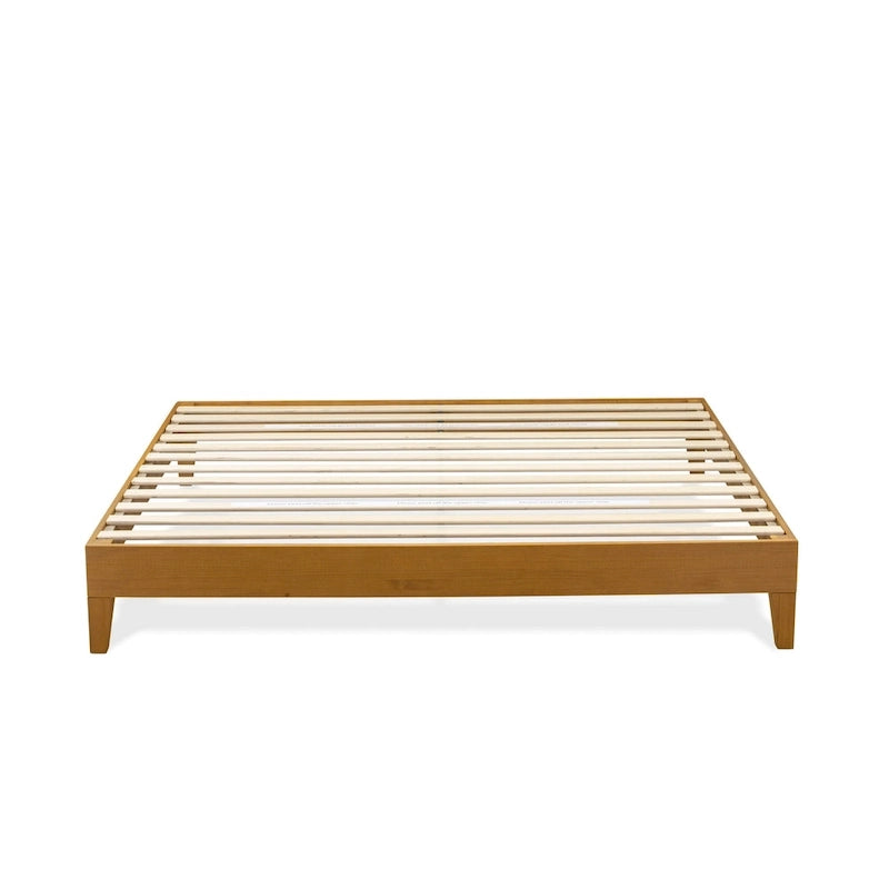 Cadre de lit plateforme king-size avec 4 pieds en bois massif et 2 pieds de support centraux supplémentaires (couleur du cadre en option)