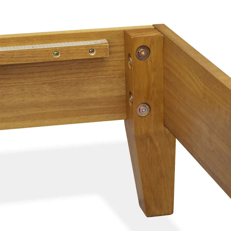 Cadre de lit plateforme king-size avec 4 pieds en bois massif et 2 pieds de support centraux supplémentaires (couleur du cadre en option)