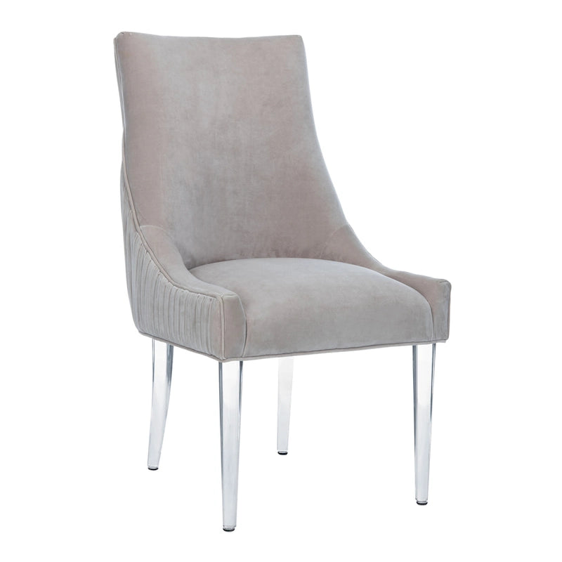 Chaise de salle à manger avec pieds en acrylique - 22 cm de large x 28 cm de profondeur x 38 cm de haut