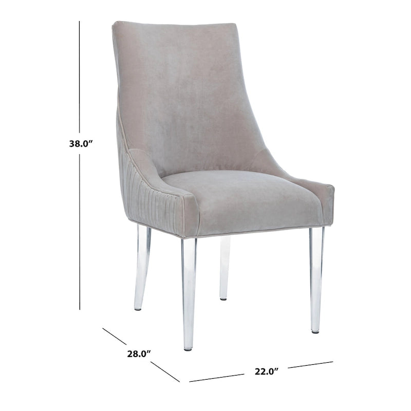 Chaise de salle à manger avec pieds en acrylique - 22 cm de large x 28 cm de profondeur x 38 cm de haut