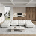 Canapé sectionnel modulaire convertible 146, canapé sectionnel de luxe moderne en forme de U à 6 places avec chaises longues et poufs pour salon