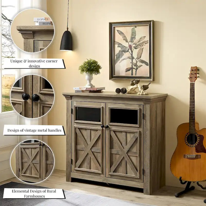 Meuble de rangement 2 portes grand buffet enfilade