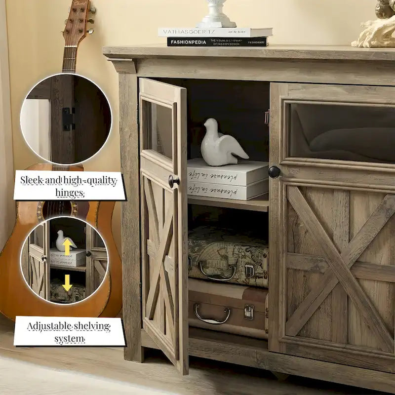 Meuble de rangement 2 portes grand buffet enfilade