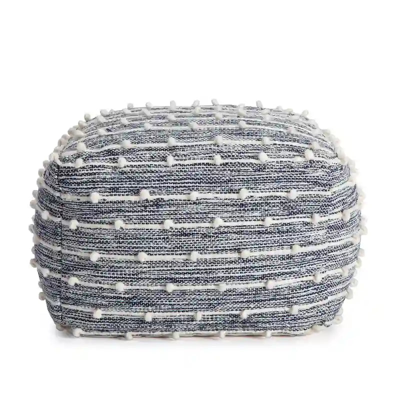 Pouf carré doux de 56 cm — Repose-pieds tissé à la main, adapté aux salons, chambres, chambres de bébé et chambres d'enfants