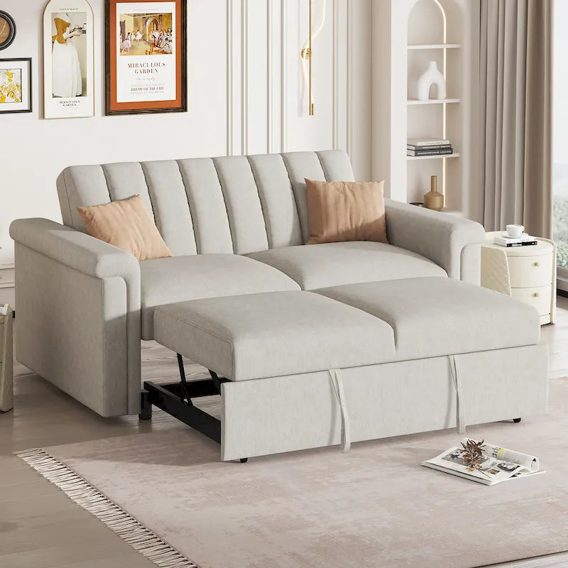 Canapé convertible capitonné avec couchage escamotable