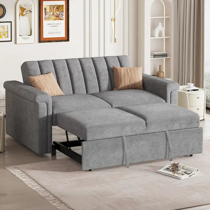 Canapé convertible capitonné avec couchage escamotable