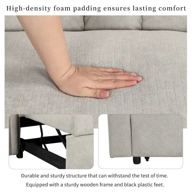 Canapé convertible capitonné avec couchage escamotable